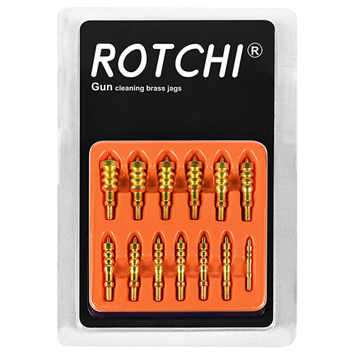 Zestaw 13-częściowy mosiężnych ząbków do czyszczenia pistoletu, opakowanie typu blister