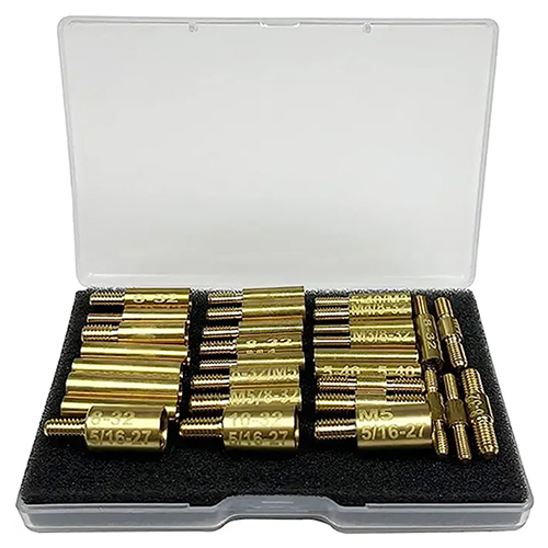 Adaptery do mocowania pręta do czyszczenia pistoletu, opakowanie 30 szt. 5-40 8-32 10-32 5/16-27 M3 M4 M5 gwinty w męskim i żeńskim złączu pręta